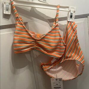 Zara Girls Multicolor Striped Bikini Set